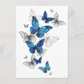 Blauwe Vliegende Vlinders Morpho Menu (Voorkant)