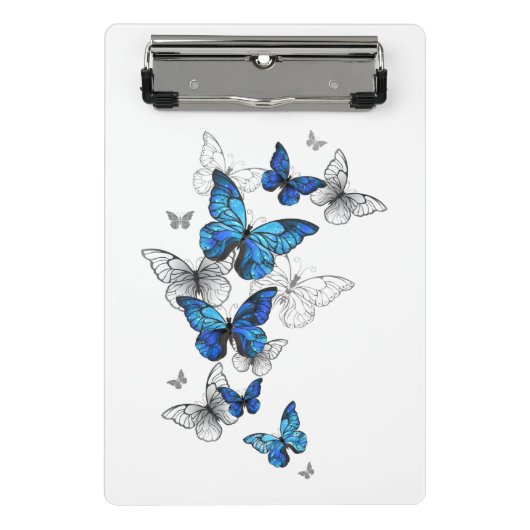 Blauwe Vliegende Vlinders Morpho Mini Klembord (Voorkant)