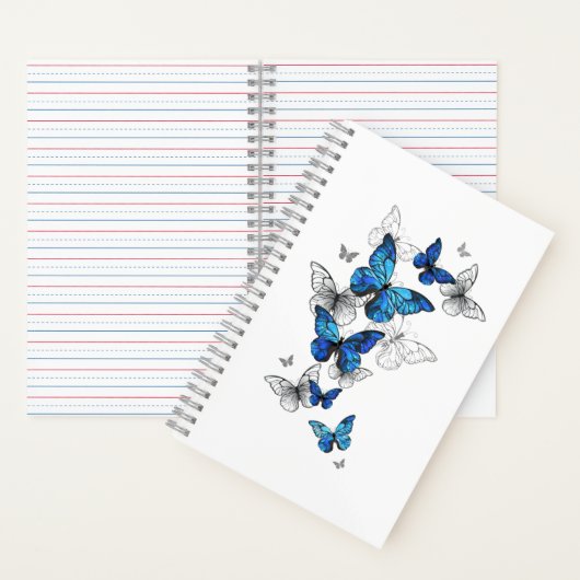 Blauwe Vliegende Vlinders Morpho Notitieboek (Binnen)