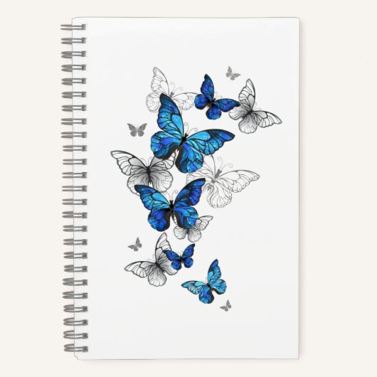 Blauwe Vliegende Vlinders Morpho Notitieboek (Voorkant)