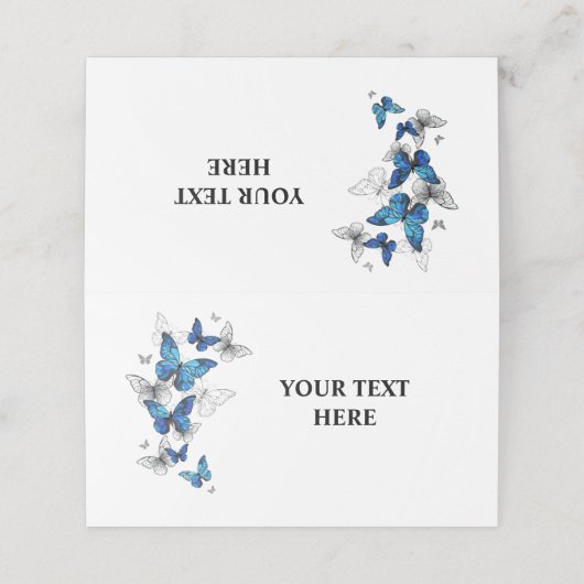 Blauwe Vliegende Vlinders Morpho Plaatskaartje (Buitenkant ongevouwen)