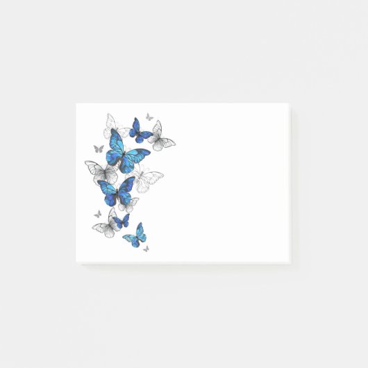 Blauwe Vliegende Vlinders Morpho Post-it® Notes (Voorkant)