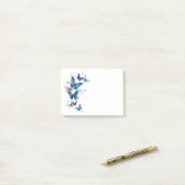 Blauwe Vliegende Vlinders Morpho Post-it® Notes (Op bureau)