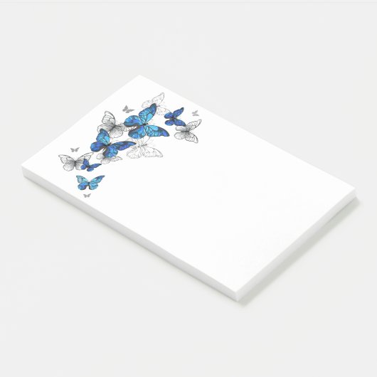 Blauwe Vliegende Vlinders Morpho Post-it® Notes (Schuin)