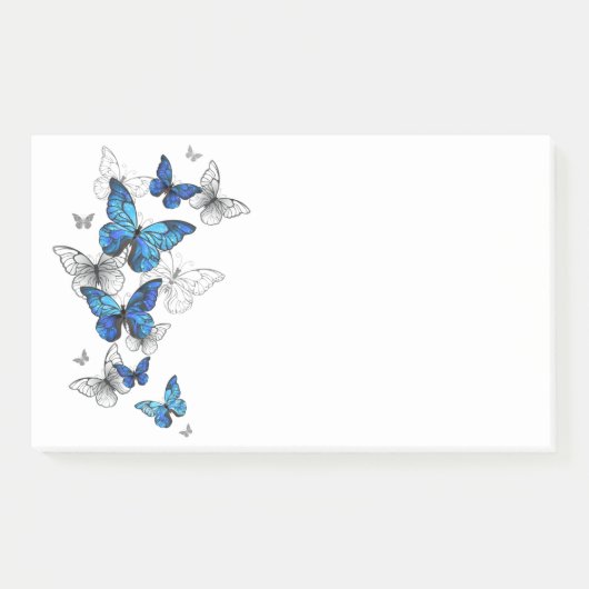 Blauwe Vliegende Vlinders Morpho Post-it® Notes (Voorkant)