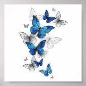 Blauwe Vliegende Vlinders Morpho Poster (Voorkant)