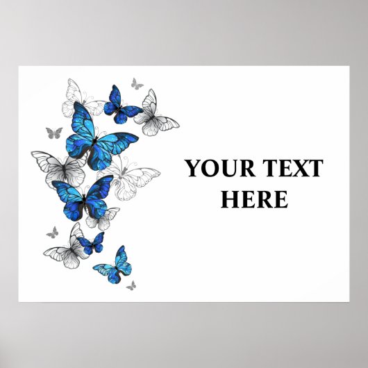 Blauwe Vliegende Vlinders Morpho Poster (Voorkant)