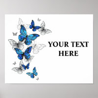 Blauwe Vliegende Vlinders Morpho