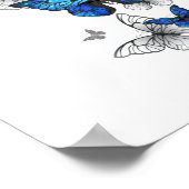 Blauwe Vliegende Vlinders Morpho Poster (Hoek)