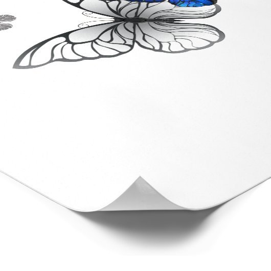 Blauwe Vliegende Vlinders Morpho Poster (Hoek)