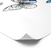 Blauwe Vliegende Vlinders Morpho Poster (Hoek)