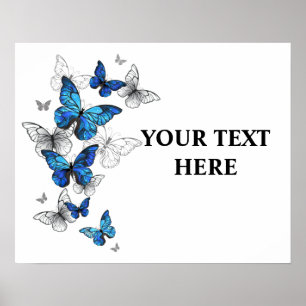 Blauwe Vliegende Vlinders Morpho Poster