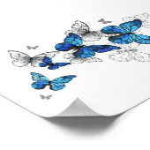Blauwe Vliegende Vlinders Morpho Poster (Hoek)