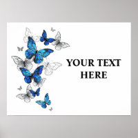 Blauwe Vliegende Vlinders Morpho