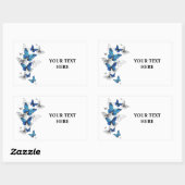 Blauwe Vliegende Vlinders Morpho Rechthoekige Sticker (Vel)