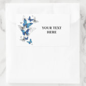 Blauwe Vliegende Vlinders Morpho Rechthoekige Sticker (Tas)