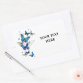 Blauwe Vliegende Vlinders Morpho Rechthoekige Sticker (Envelop)