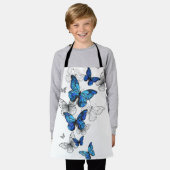 Blauwe Vliegende Vlinders Morpho Schort (Gedragen)