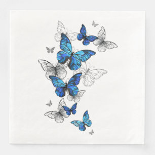 Blauwe Vliegende Vlinders Morpho Servet