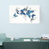 Blauwe Vliegende Vlinders Morpho Spandoek (Beurs)