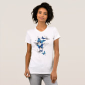 Blauwe Vliegende Vlinders Morpho T-shirt (Voorkant volledig)
