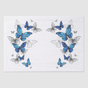 Blauwe Vliegende Vlinders Morpho Tissuepapier