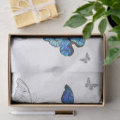 Blauwe Vliegende Vlinders Morpho Tissuepapier (Geschenk)