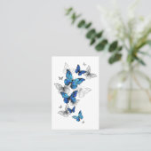 Blauwe Vliegende Vlinders Morpho Visitekaartje (Staand voorkant)