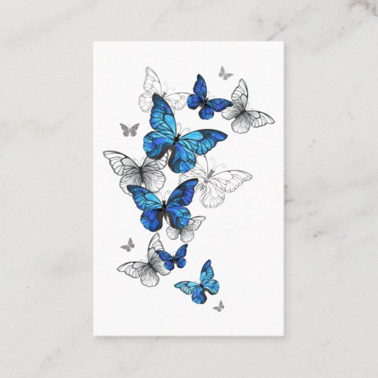 Blauwe Vliegende Vlinders Morpho Visitekaartje (Voorkant)
