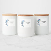 Blauwe Vliegende Vlinders Morpho Voedselcontainer Etiket (Flessen)