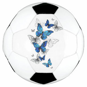 Blauwe Vliegende Vlinders Morpho Voetbal