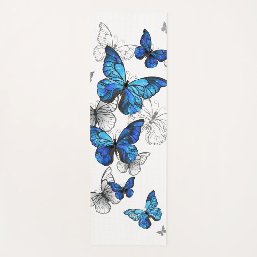Blauwe Vliegende Vlinders Morpho Yogamat (Voorkant)