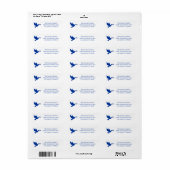 Blauwe Vliegende Vredesduif Etiket (Full Sheet)