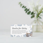 Blauwe  vliegtuigboeken voor Baby Baby shower Informatiekaartje (Staand voorkant)