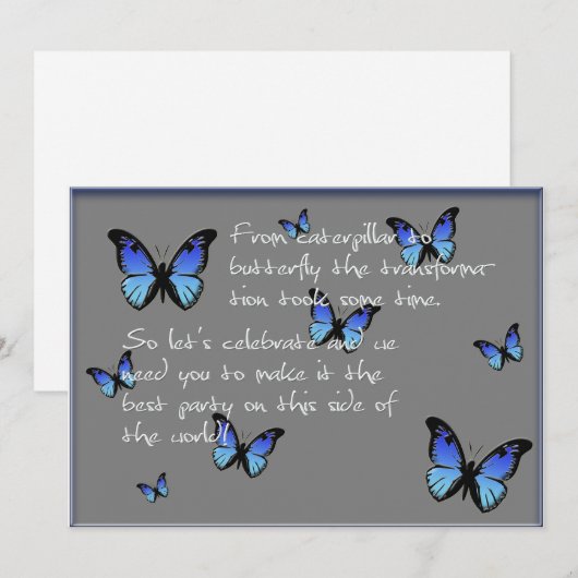 blauwe vlinder (Voorkant / Achterkant)