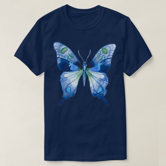 Blauwe vlinder 2 t-shirt (Design voorkant)