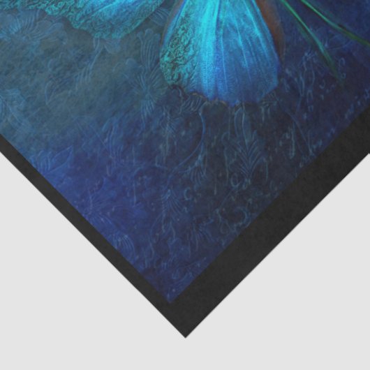 Blauwe vlinder 4-deklappapier tissuepapier (Detail)