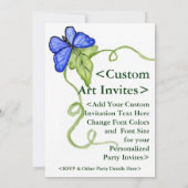 Blauwe vlinder - Aangepaste kunstuitvindingen Kaart (Achterkant)