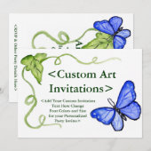 Blauwe vlinder - Aangepaste kunstuitvindingen Kaart (Voorkant / Achterkant)