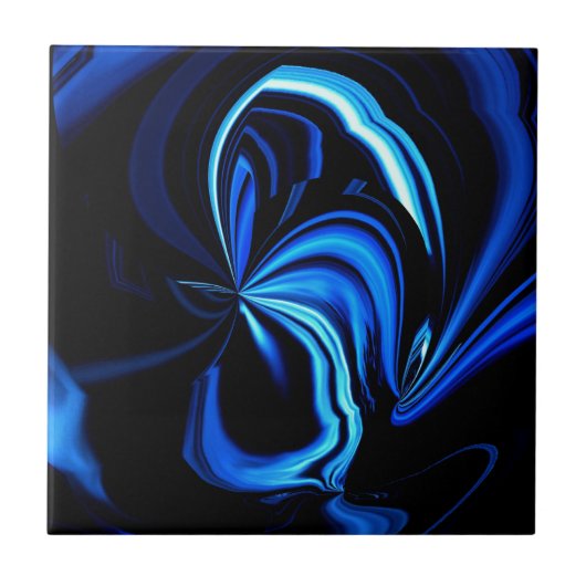 Blauwe Vlinder Abstract Tegeltje (Voorkant)