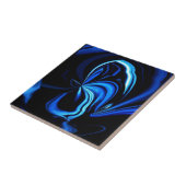 Blauwe Vlinder Abstract Tegeltje (Zijkant)