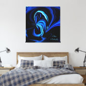 Blauwe Vlinder Abstract Verpakte Canvas Print (Insitu (Slaapkamer))