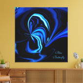 Blauwe Vlinder Abstract Verpakte Canvas Print (Insitu (Woonkamer))