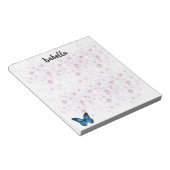 blauwe vlinder achtergrond notitieblok (Schuin)