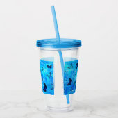 Blauwe vlinder acryl drinkbeker (Links)