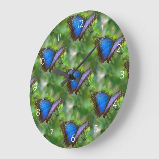 Blauwe vlinder acrylwand grote klok (Hoek)