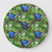 Blauwe vlinder acrylwand grote klok (Voorkant)