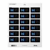 Blauwe vlinder adreslabel etiket (Full Sheet)
