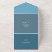 Blauwe vlinder alle in één uitnodiging (Buitenkant)