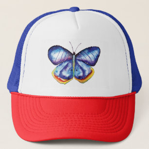 Blauwe Vlinder Art Schilderij Trucker Hoed Pet